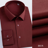 Áo tay dài màu Burgundy - Kiểu dáng nam - Cổ vuông 19