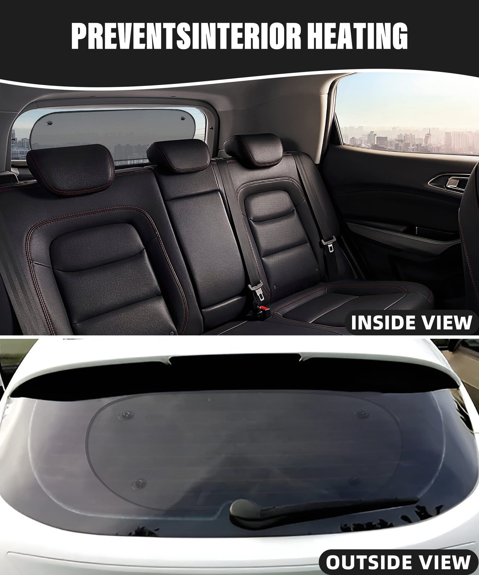 Mesh Rear Car Sunshade Summer Sun Protection 100*50cm Insulated Keychain Black Suction Cup Car Sunshade
