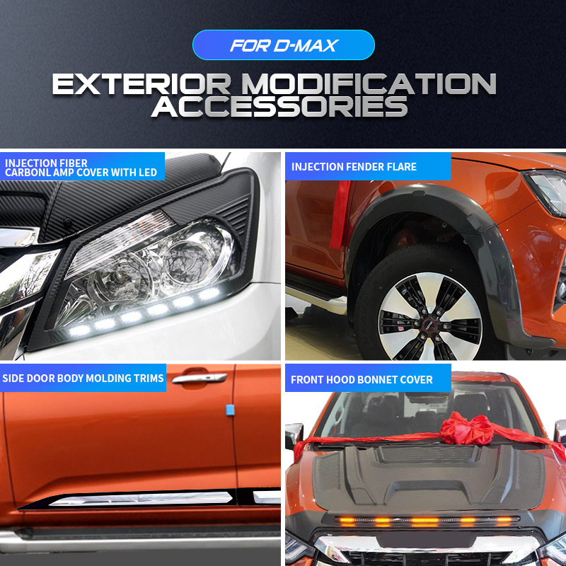 Tenxinrui aplicable a Isuzu D-MAX piezas de modificación del coche DMAX arenisca bloque cubierta la máquina ceja rueda exterior Accesorios