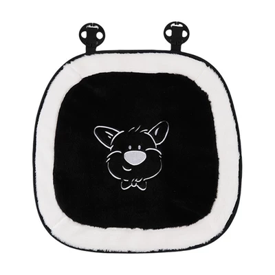 Car Lumbar Support Pillow, Headrest - rabbit-hair-white-edge-puppy-cushion-front