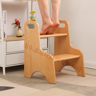 Деревянная двухэтажная детская гигиеническая подставка для ног с лестницей для умывания