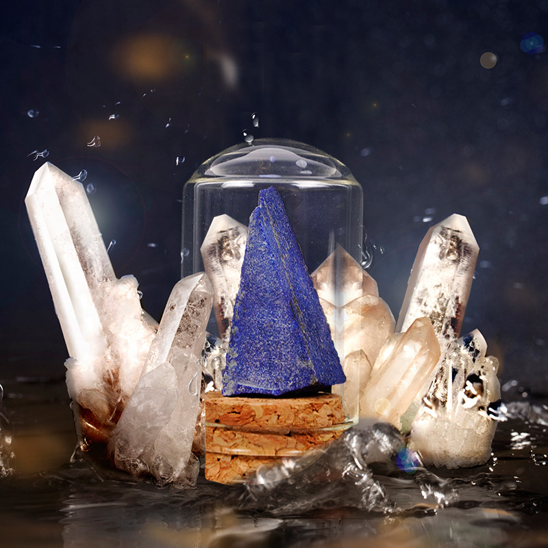 Natural Crystal Raw Stone Miniature World in a Bottle Mineral Specimen Wishing Bottle Raw Stone Colorful Gemstone Manufacturer Wholesale