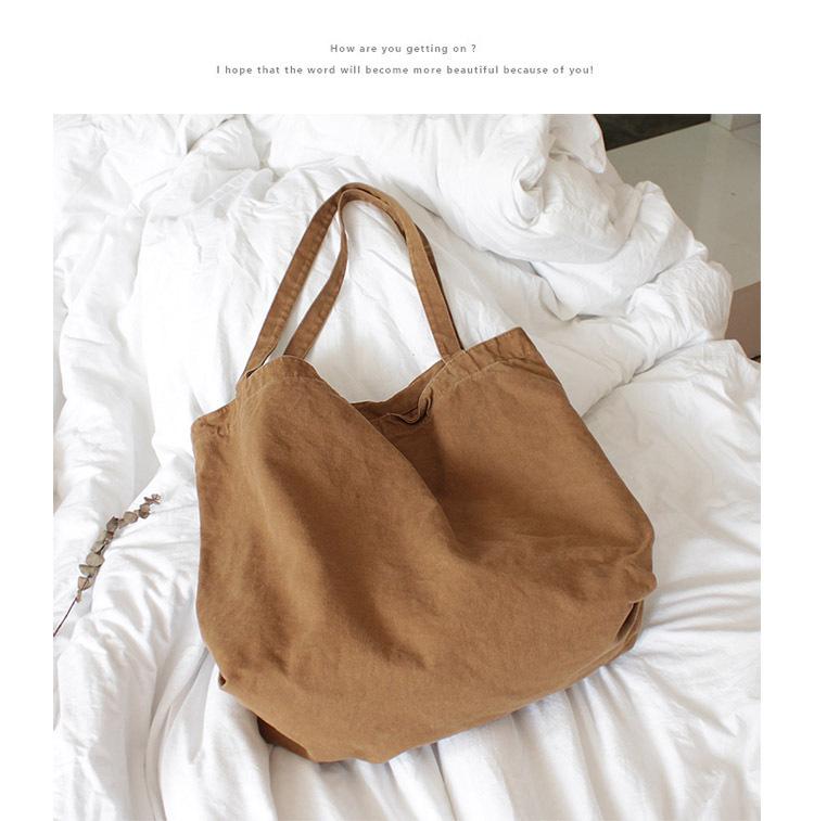 Women's Large Canvas Solid Color Basic Classic Style Open Canvas Bag display picture 17