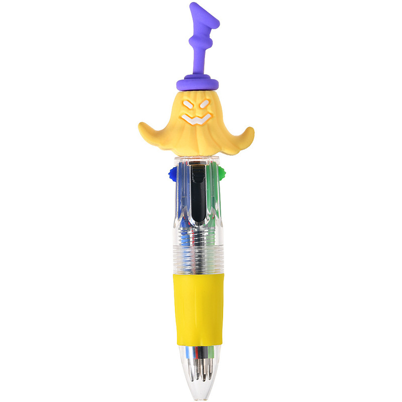 ハロウィンシリーズ 4色プレスボールペン ミニペン かわいいショートペン 持ち運びやすい 学生ハンドブック マルチカラーペン|undefined