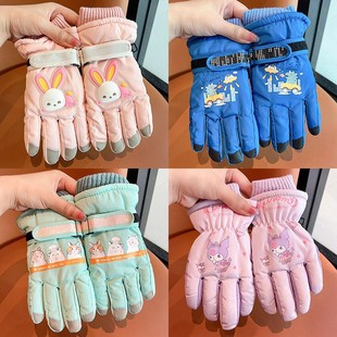 Children's ski gloves winter Sanrio cute boys and girls Yugui dog fleece-lined warm cold-proof snow-playing cotton gloves