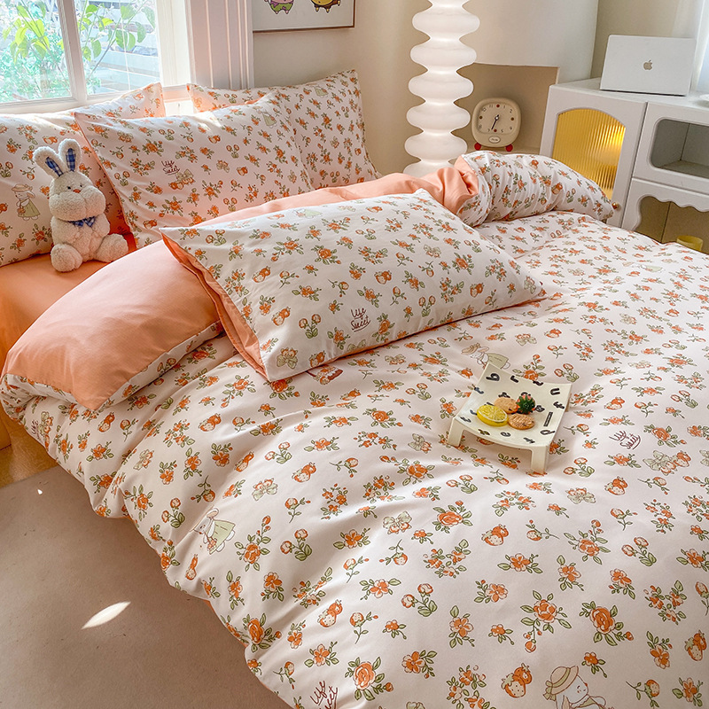 Una sola pieza 150x200x230cm doble cubierta de edredón de algodón no total de tres piezas para la cama de cuatro piezas