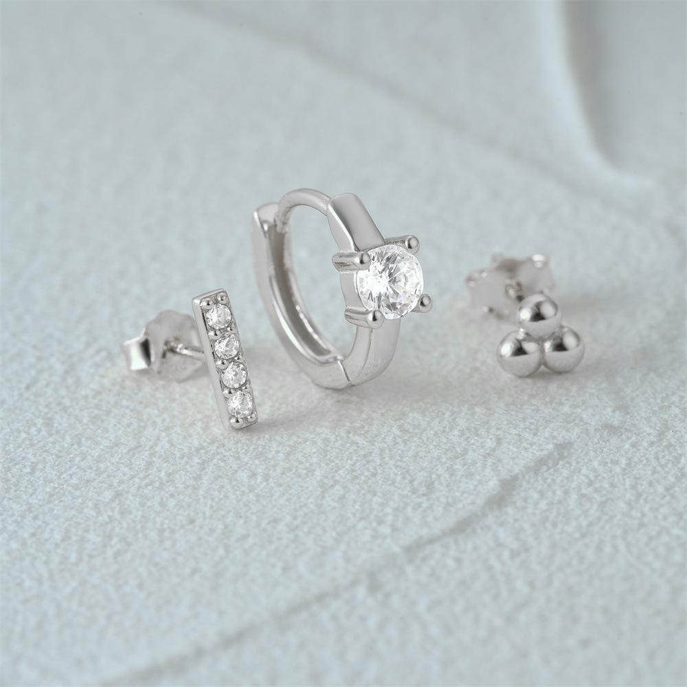 3g Weight Hoop Earrings, Ear Studs Classification 1 Set Quantity Daily Occasion 925 Sterling Silver Material Star, Butterfly Pattern Women's Gender Plating Design Simple Style Style 1 Set 925 Sterling Silver Star Butterfly Hoop Earrings Ear Studs 40