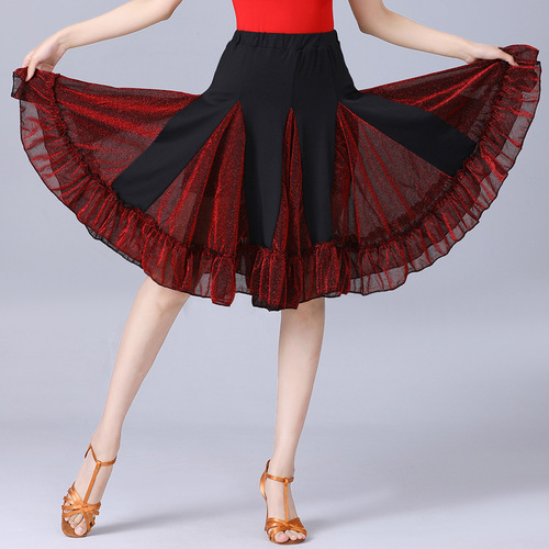 Square dance costume Latin dance skirt skirt for women adult new dance practice clothes dance skirt short skirt big swing skirt