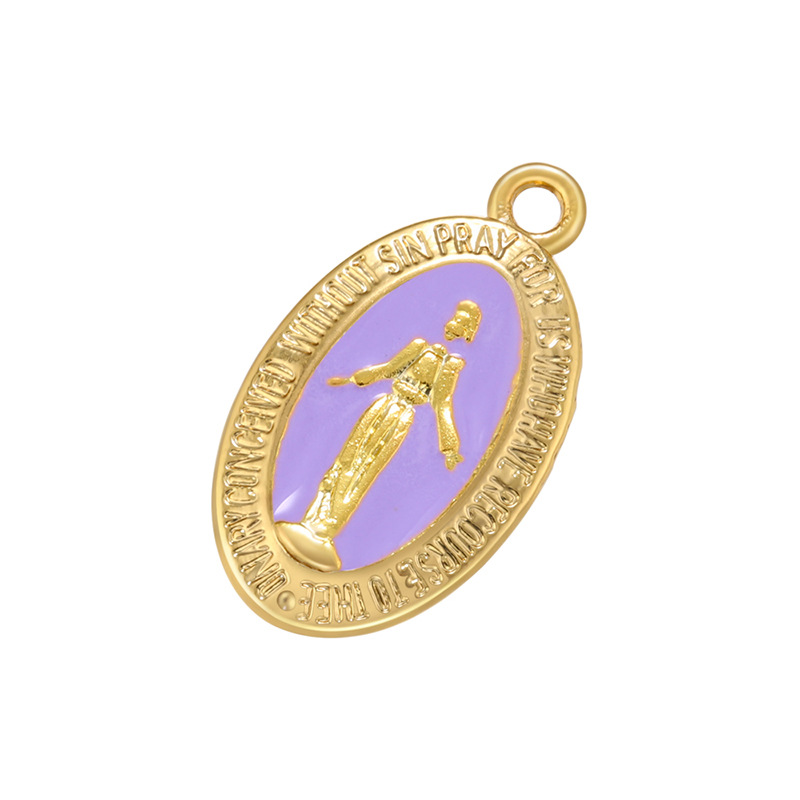 Enamel Design 1 Piece Copper Human Face Oval