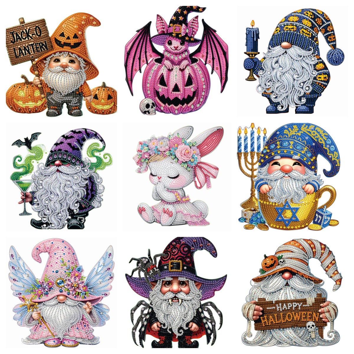 Diamante de bricolaje hecho a mano transfronterizo dibujo punto diamante 5D placa de yeso tridimensional adorno de juguete dinosaurio dibujos animados pintura infantil