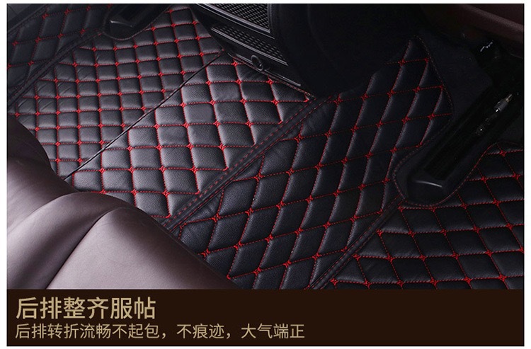 Cross-Border E-Commerce Supplies Thickened, Non-Slip, Wear-Resistant, Full-Coverage Car Floor Mats with Butterfly Pattern Quilted Leather Design
