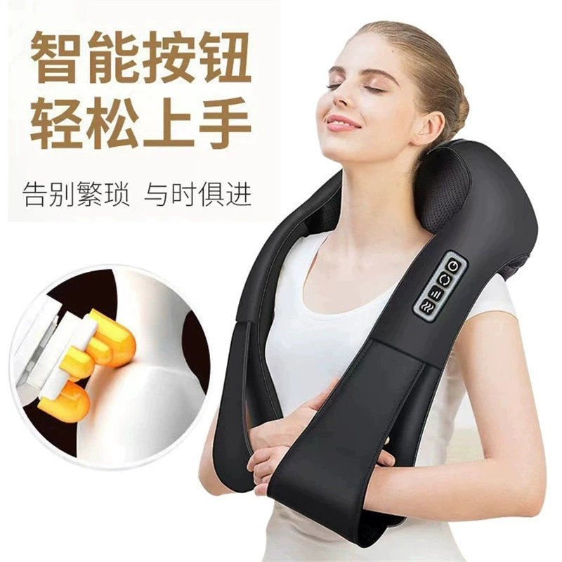 Массажный инструмент для шейного отдела позвоночника, массажная шаль для массажа шеи и плеч, подарок для автомобиля и дома, оптовая продажа, массажер для шейного отдела позвоночника с питанием от сети.