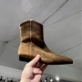 磨砂尖头韩版复古牛仔靴