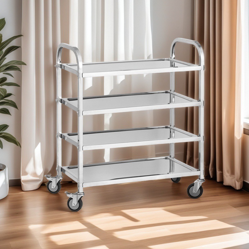 凯丽特加厚不锈钢餐车小推车二三层商用酒店餐厅酒水车移动收餐车