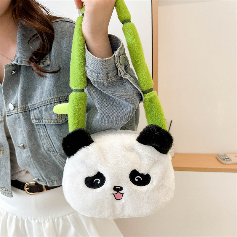 New Cartoon Panda Plush Portable Crossbody Bag Grasp Doll Panda Doll Children's All-match Shoulder Bag Wholesale New Cartoon Panda Plush Portable Crossbody Bag Grasp Doll Panda Doll Children's All-match Shoulder Bag Wholesale