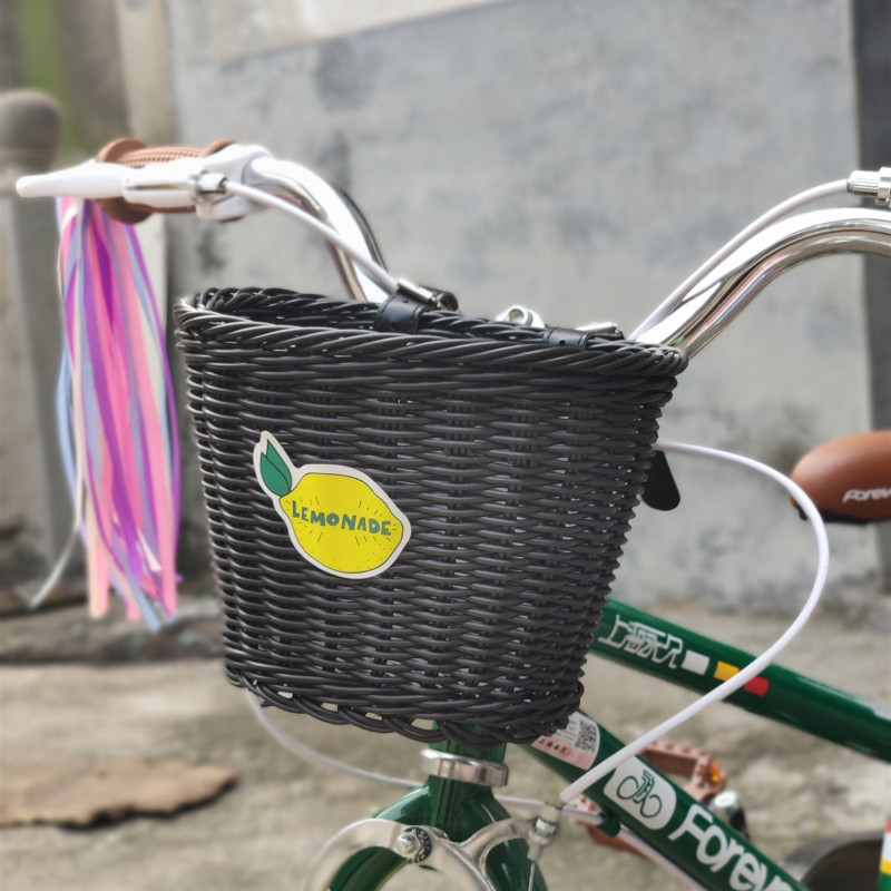 Amazon ratán niños cesta Rosa cesta de almacenamiento accesorios para bicicletas pegatinas manillar borla campana