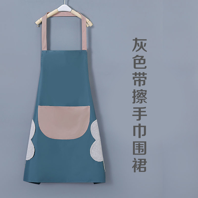 Oil-Proof Waterproof Hand-Tucking Apron Advertising Printed Logo Household Kitchen Apron Promotional Gifts Factory Wholesale