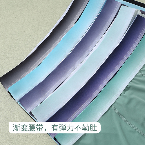 Mid-rise Men's Ice Silk Thin Breathable Summer Undies Men's Seamless Large Size Antibacterial Men's Underwear Zhongshan Direct Sale