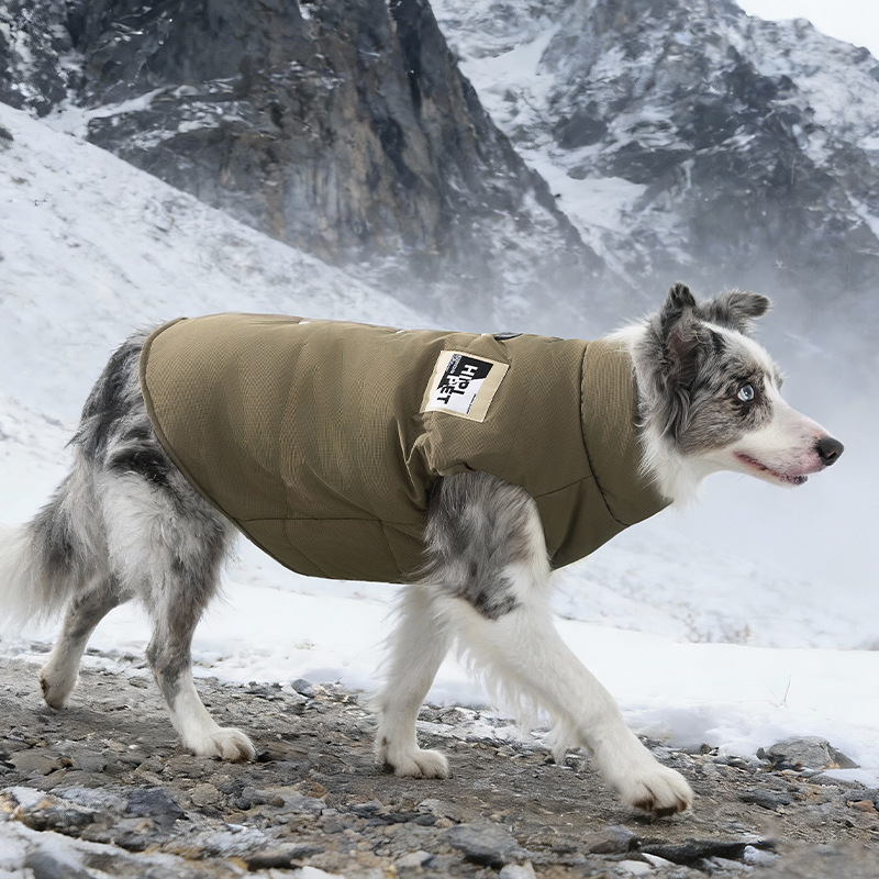 Ropa de mascotas de otoño y invierno simple marca de tela gran perro de asalto de algodón cálido chaleco de pastoreo borde ropa de perros grandes y medianos image 1