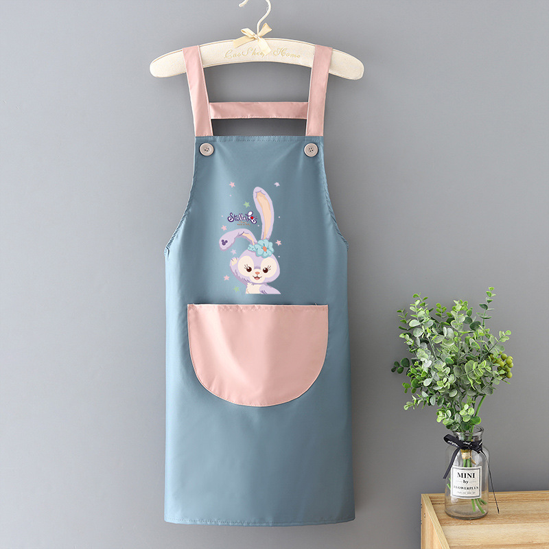 Alça impermeável Xingdai coelho couro azul e bolso rosa