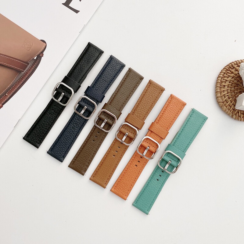 For Samsung watch S3 Galaxy watt4 Active2 Huawei business 20mm22mm genuine leather strap