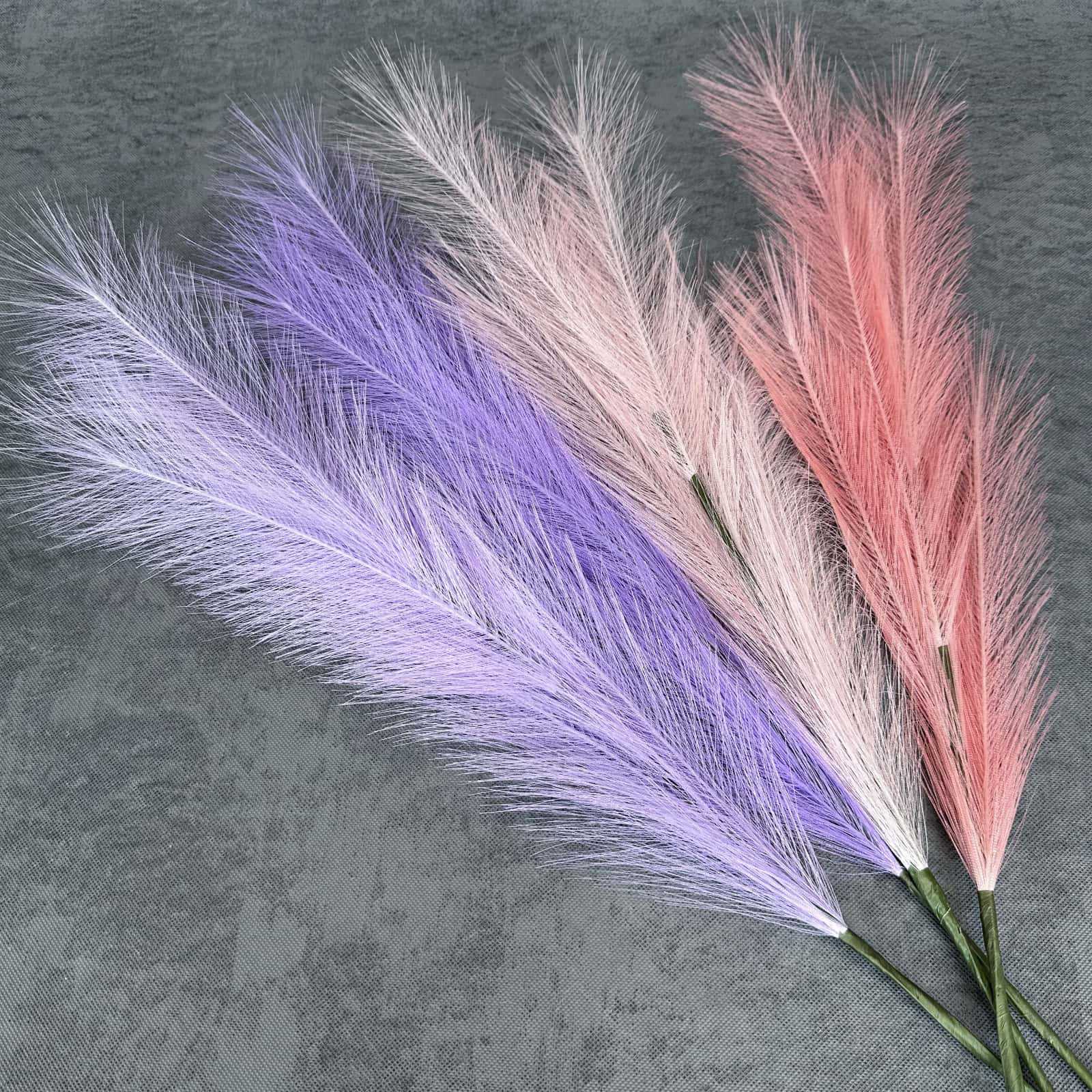 Simulación de 7 horquillas Pluma Flor eterna Decoración de la escena de la boda Decoración del hogar Hierba de junco de colores Decoración de flores falsas al por mayor