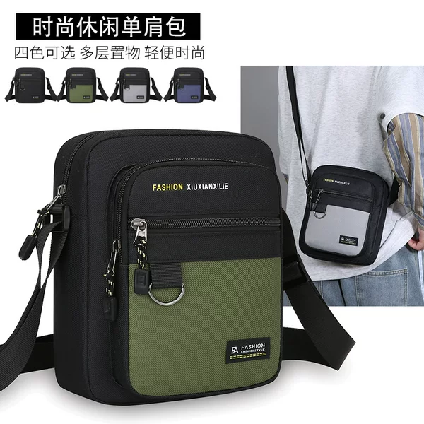 2025 New Fashion Casual Men's Crossbody Bag Multi-Layer Waterproof Oxford Cloth Wallet Trendy Men's Bag Shoulder Bag