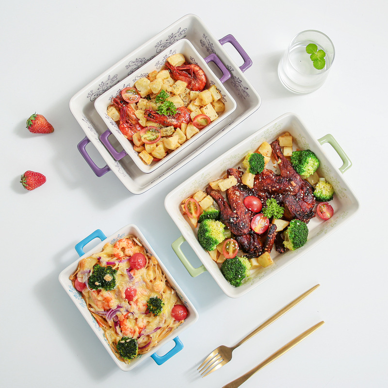 Cross-Border Hot-Selling Ceramic Baking Pan, Pasta Plate, Kitchen Baking, Banquet, Wedding Party and Daily Family