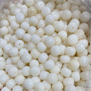 Natural White Jade Bodhi Root Loose Beads Fine Hole Bodhi Root Original Seed Loose Beads White Beads Student DIY Buddha Beads Wholesale