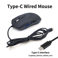 Type-c 有線マウス ワイヤレス デュアルプラグ USB+ Type-c 光学式発光ゲーミングマウス Cポート 携帯電話
