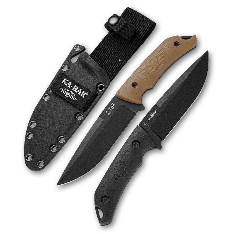 热卖新款卡巴7503户外一体直刀高硬度便携野营生存防身刀战术K鞘