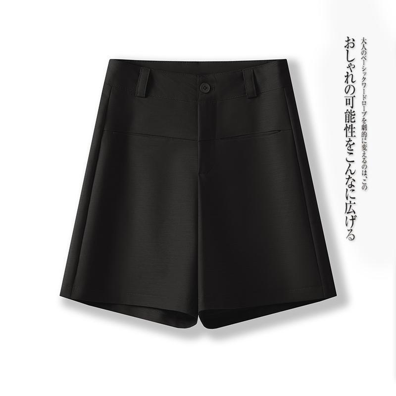 Commuter Style High-Waisted Wide-Leg Shorts for Women 2026 Summer Thin Loose Slimming A-Line Shorts Multi-Color Suit Shorts