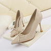 Korean fashion pointed shallow high heeled shoes butterfly net red women’s single Shoes Sexy thin nightclub women’s shoe