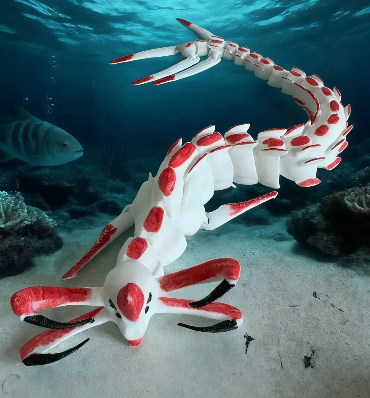 Кукольная игрушка Sea Eater 3D-печатная модель, гигантское морское чудовище Мая Бру Левиатан, движущиеся украшения