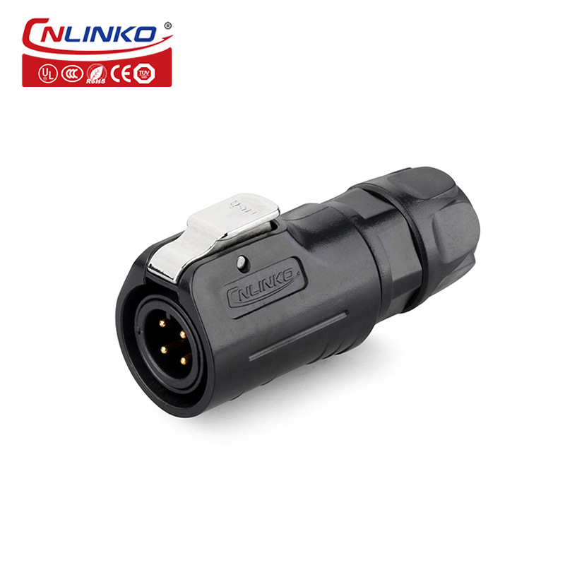Waterproof connector 4-core M12 waterproof connector Power plug adapter Waterproof joint LED aviation plug