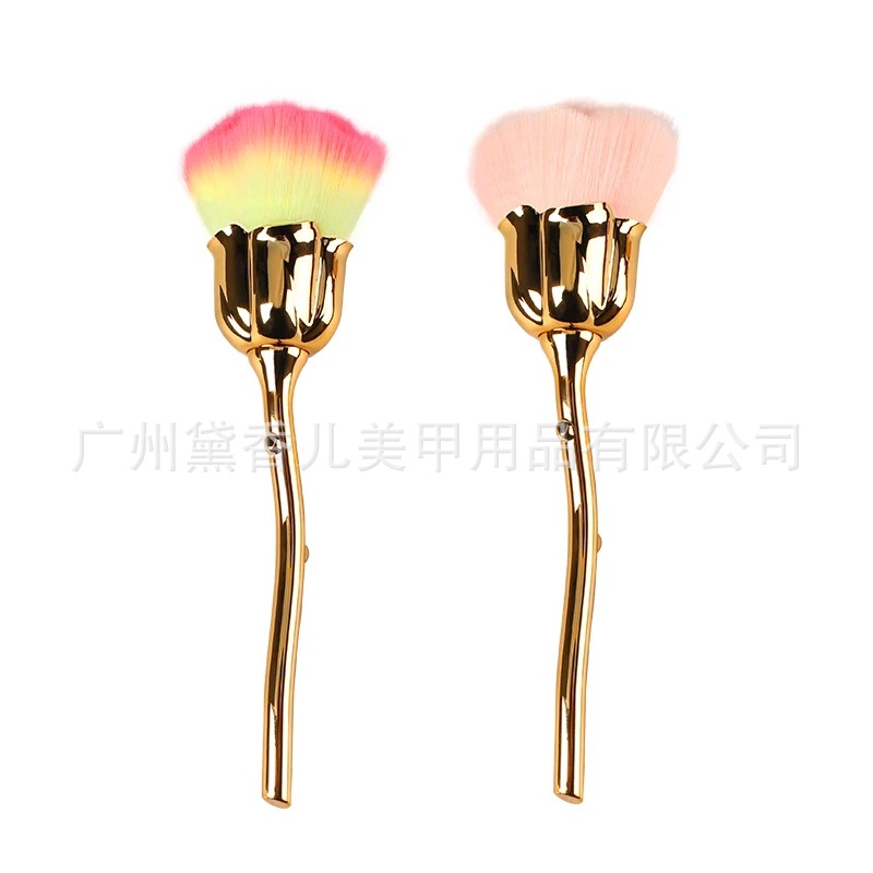 Brocha para Polvo de Manicura y Maquillaje de Nylon Suave para Limpieza de Uñas y Colorete
