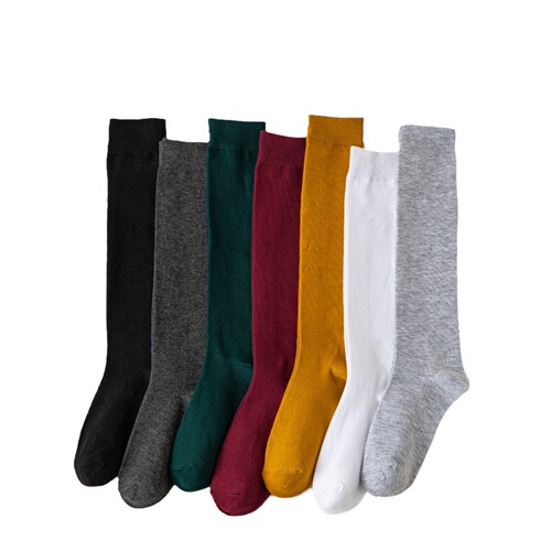 Socks for women in spring and autumn, Korean style calf socks, Japanese solid color college style stockings, autumn and winter thin calf pressure over-the-knee socks
