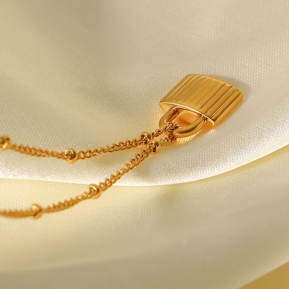 Fashion Lock Stainless Steel Necklace Gold Plated Stainless Steel Necklaces