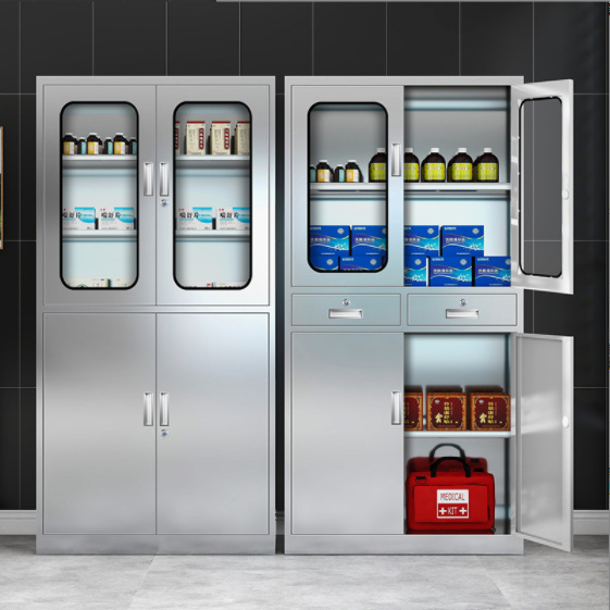 304 stainless steel medical Western medicine cabinet hospital outpatient pharmacy cabinet clinic medical equipment utensil prescription file cabinet