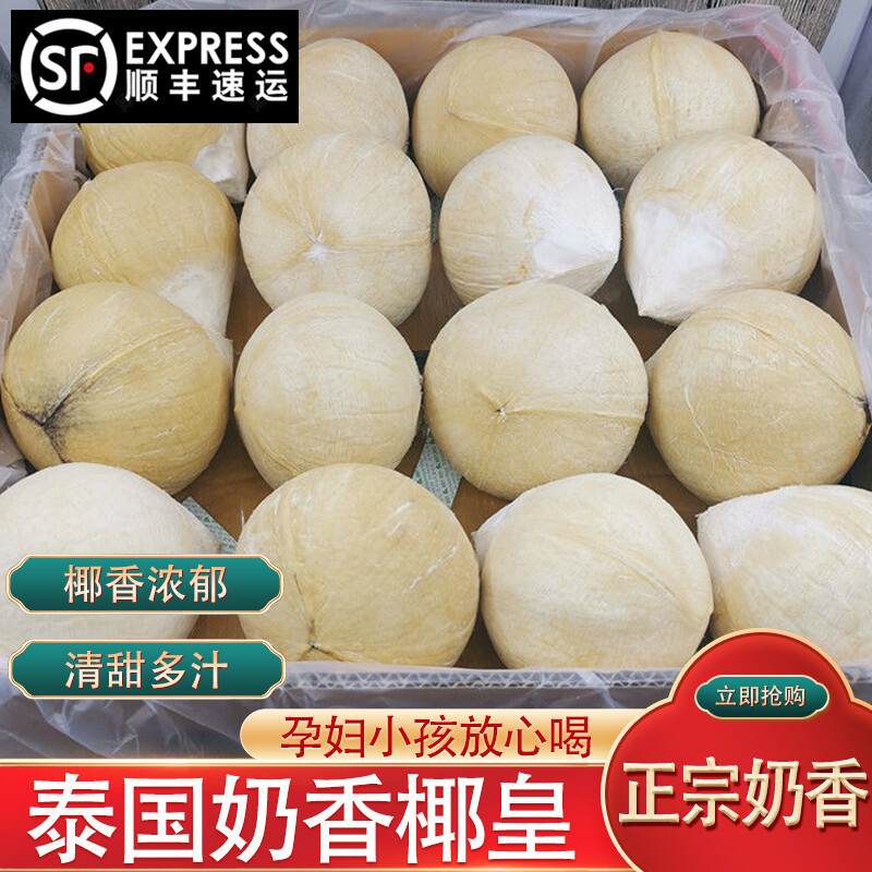 Guangzhou Jiangnan Wholesale Direct Delivery [Sf Express] Thai Imported Milk Coconut Seasonal Coconut Milk Fragrant Natural Coconut Green