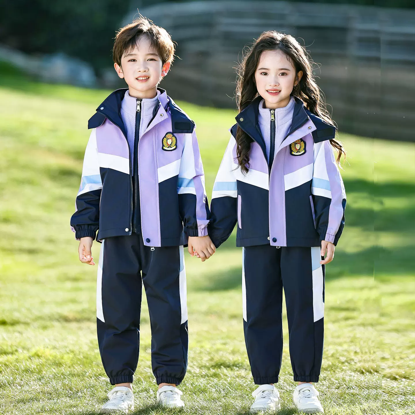 幼儿园园服冲锋衣小学生英伦风校服儿童秋冬运动会套装一年级班服