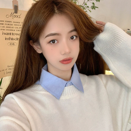 White Universal Collar for Children, Matchable Collar with Sweaters for Layering, Suitable for Spring, Summer, Autumn, and Winter, Decorative Collar for Shirts