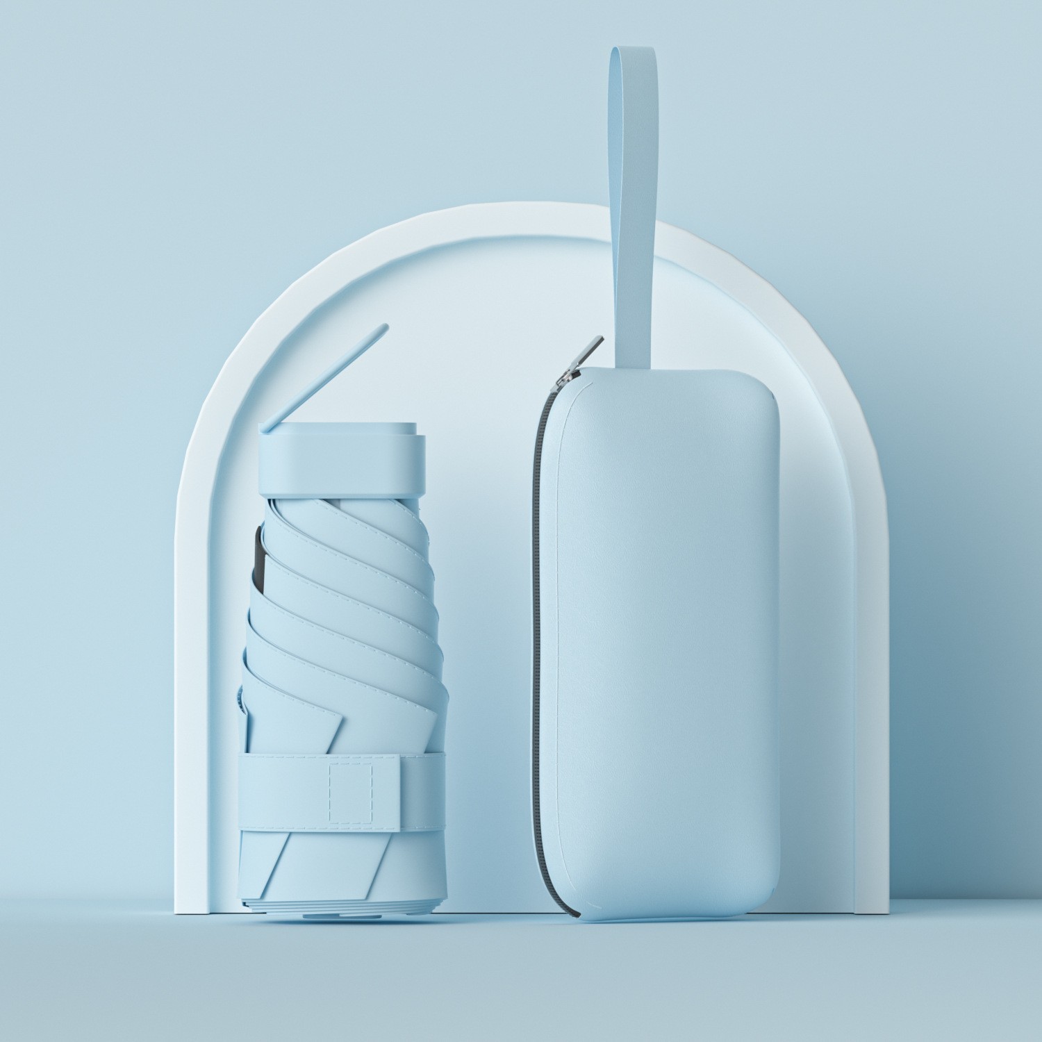 Protector solar creativo, vinilo, sombrilla, mini pequeño, seis paraguas, femenino, 40% de descuento, bolsa, sombrilla, lluvia y sombrilla de doble uso al por mayor