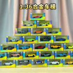 儿童玩具1:36合金玩具车模带灯光音效可开门跑车模型男孩玩具批发