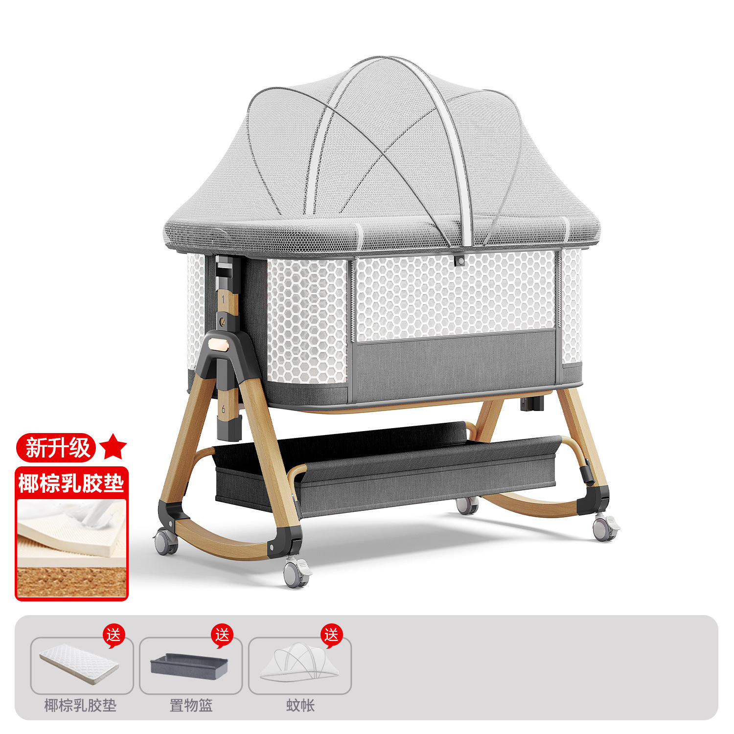 Cama de bebé móvil portátil cuna cama plegable multifuncional BB cama para recién nacidos empalme cama grande