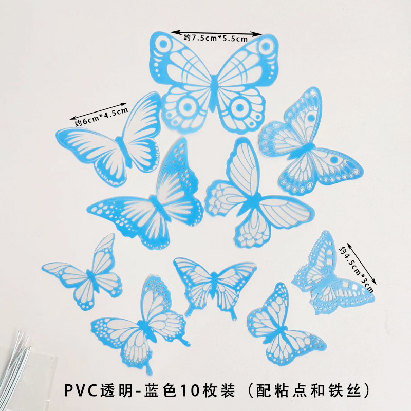 Pvc transparente-azul 10 piezas