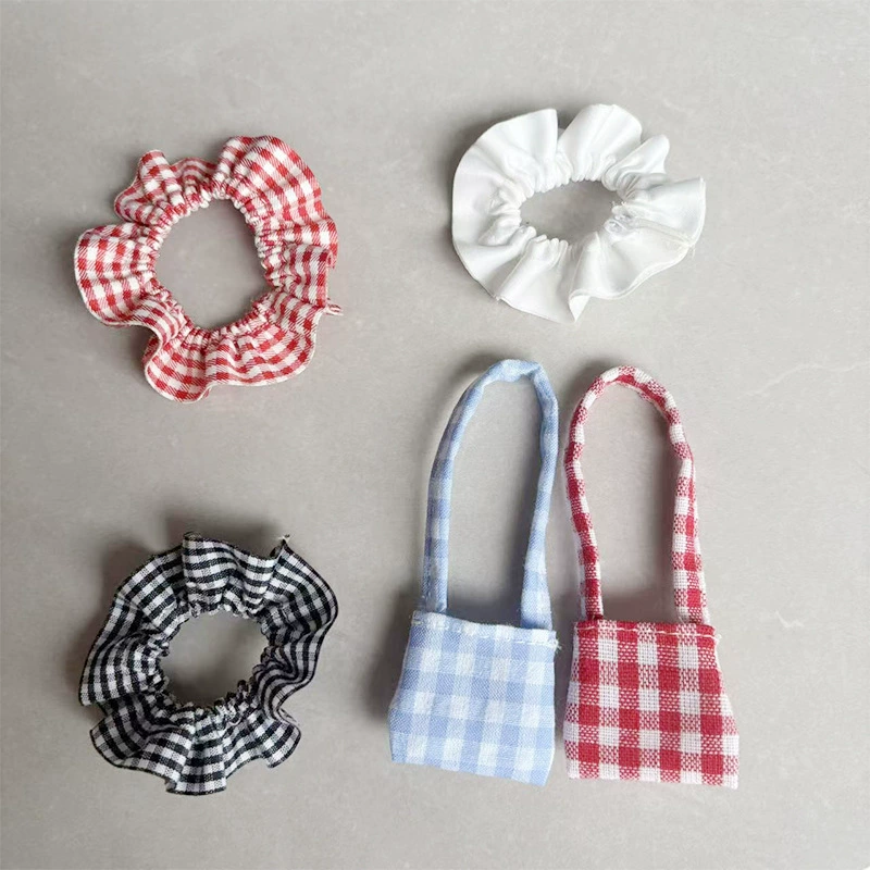 Милая мини-холщовая сумка, плюшевая кукла, клетчатая сумка, кукла West Highland, аксессуары для щенков, клетчатая юбка, детская одежда