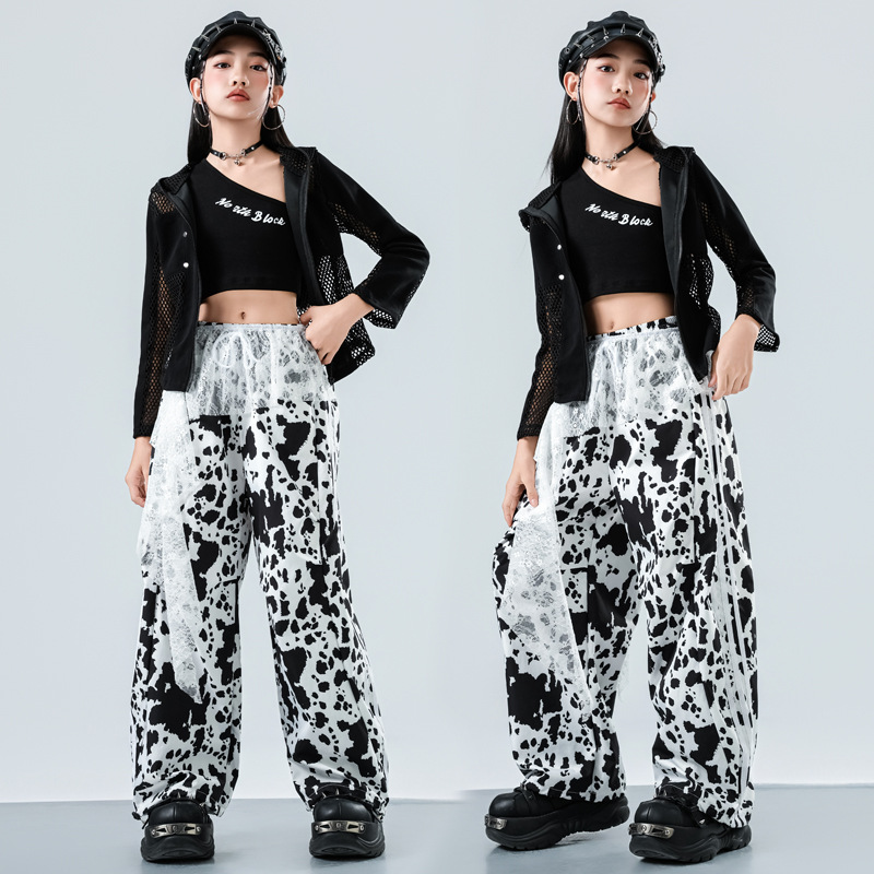 少儿爵士舞服装女童表演出服jazz儿童街舞走秀潮服拉丁舞蹈练功服