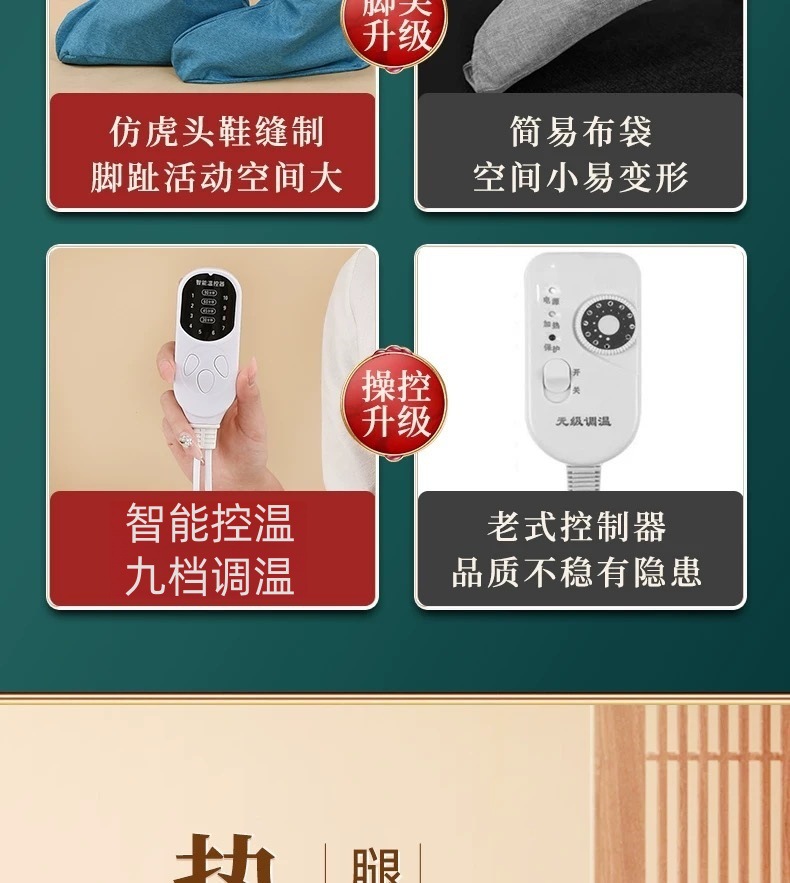 Electric Moxibustion Long Boot Warmers with Mugwort Liners Ai Rong 艾绒 Heated Knee Ankle Leg Care for Home Wellness quality and texture