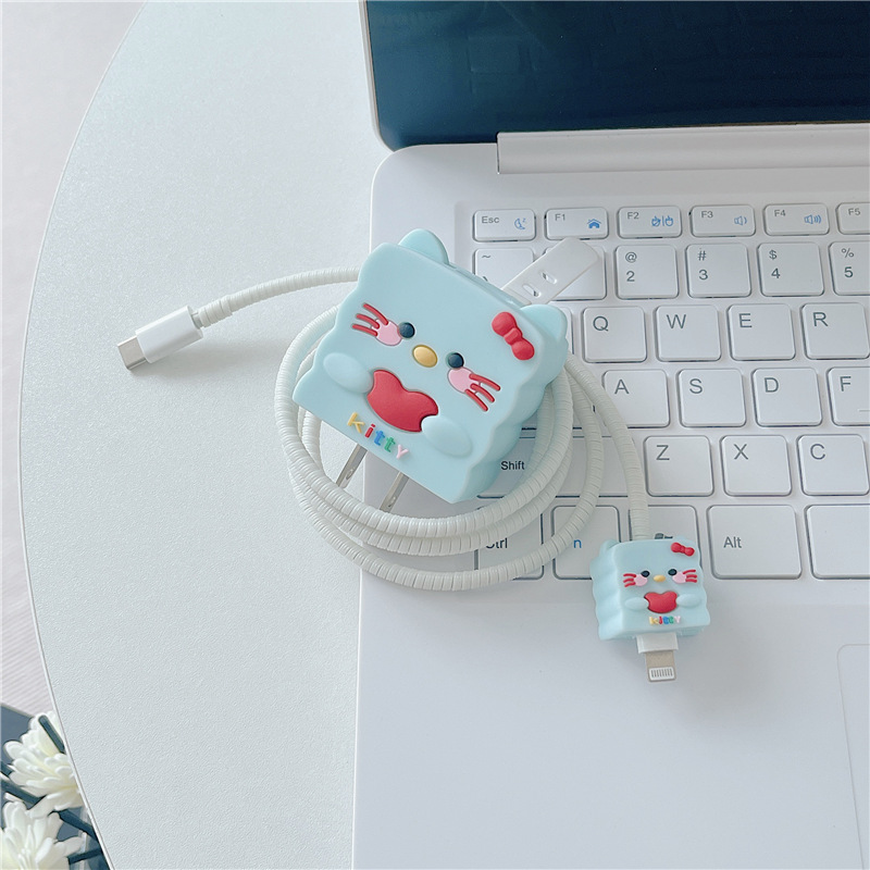 2023 nuevo cargador de dibujos animados cubierta protectora adecuada para Apple carga rápida cabeza 18/20W estándar europeo estándar americano aplicable